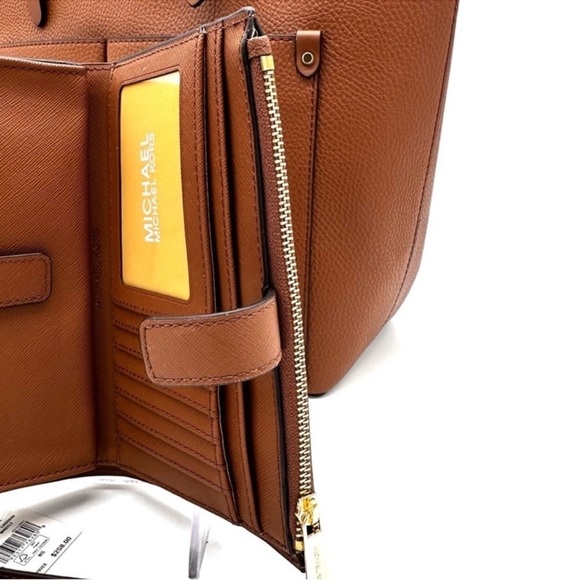 Michael Kors Jet Set Medium Pocket Tote Bag & Large Double Zip Wallet Luggage - Picture 15 of 16